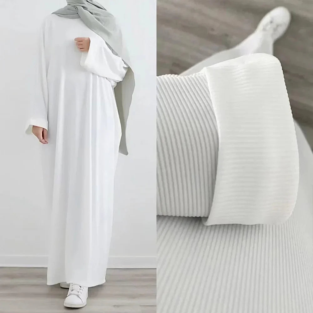 Ariane - Abaya tricotée élégante avec ceinture et poches latérales